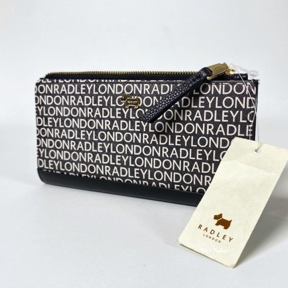 NWT Radley London | Black White Signature Large Bifold Wallet